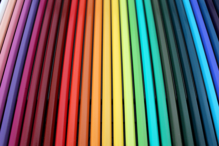 Multicolored pencils.
